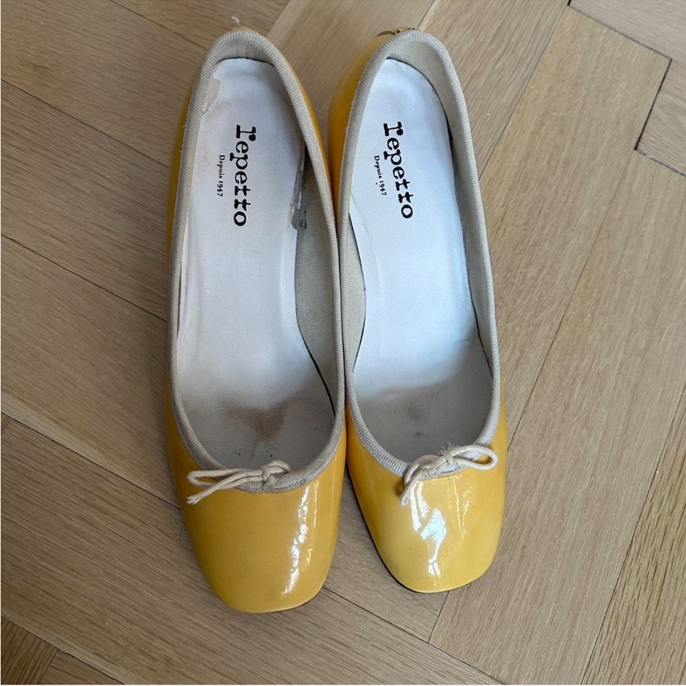 Repetto Yellow Patent Leather Heels